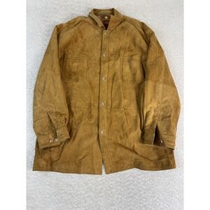 Territory Ahead Leather Jacket Mens XL Brown Button Shirt Coat Suede‎ Western